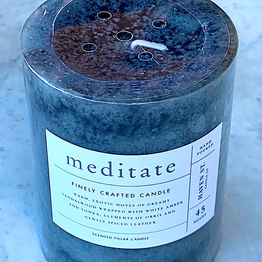 HAVEN STREET CANDLE MEDITATE FINELY CRAFTED PILLAR